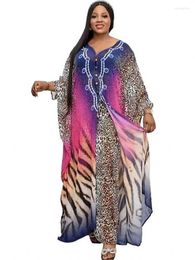 Ethnic Clothing Boubou African Clothes Women 2 Piece Set Robes And Pant Suits Fashion Print Bazin Riche Dashiki Dresses Outfits