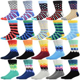 Men's Socks Skateboard Women Crew For Men Funny Cute Cartoon Dot Happy Harajuku High Quality Casual Business Dress DropMen's