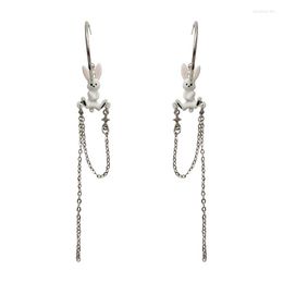 Dangle Earrings S925 Needle Long C-ring Cute Tassel One Pair Of H6162