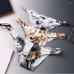 Underpants AIIOU Sexy Men Underwear Briefs Printed Gay Panties Shorts Comfortable Breathable Man Bikini Slips Cuecas Masculinas