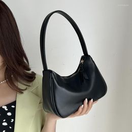 Evening Bags Women Bag 2023 Spring Bague For Pu Leather Pure Color Simple Handbag And Purse Ladys Single Shoulder Clutch
