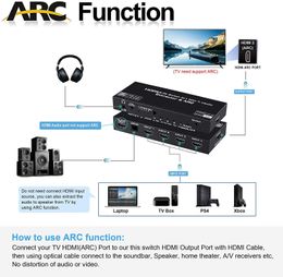 4KHDMI2.0b switch 4-cut 1 audio separation ARC HDMI7.1 channel HDCP2.3 Dolby panoramic sound
