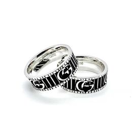 20% off all items 2023 New Luxury High Quality Fashion Jewelry for Silver Used Stereoscopic Double Gear Couple Ring Gift