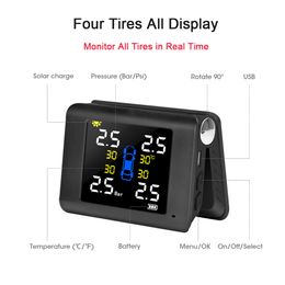 TPMS Auto Wireless Car Tire Intelligent Solar Power Sensor pressure accessories programming tool android headrest monitor gages