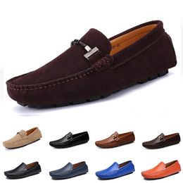 Women Casual Shoes Leather Mens Soft Sole Black White Red Orange Blue Brown Comfortable Sneaker 031 37182