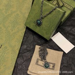 95% OFF 2023 New Luxury High Quality Fashion Jewelry for The antique style three-dimensional double silver snake malachite green necklace generation