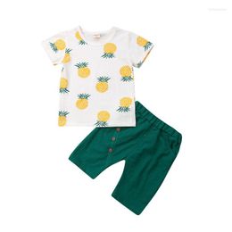Clothing Sets 2023 Toddler Baby Boys Clothes Set Summer Kids Pineapple Outfit Short Sleeve T-shirt Shorts Infant Children 2pcs 6M-4T