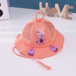 Berets Ldslyjr Summer Cartoon Happy Dinosaur Cotton Bucket Hat Fisherman Outdoor Travel Sun Cap Hats For Child Boy And Girl 42Berets