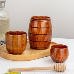 Cups Saucers Wooden Handmade Natural Spruce Cup For Beer Tea Coffee Milk Water Big Belly Mug Bar Drinkware Accessories