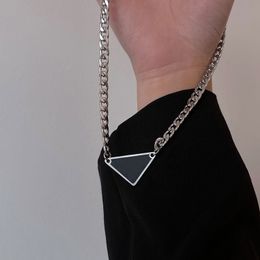 Brand Designer P Triangle Pendant Necklaces Cuban Chain 316L Stainless Steel Chokers Birthday Gift Christmas Jewellery N020