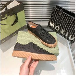 Sapatos Luxos 2023 Sapato Feminino Verde E Vermelho Listras Web Sola de Borracha Stretch Algodão Tênis Masculino Cano Baixo