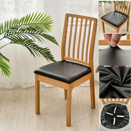 Chair Covers Water Repellent Dining Seat Cushion Cover Pu Leather Stretch Kitchen Slipcover For Banquet Office El Party