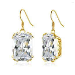 Dangle Earrings 14K Gold Dangling Diamond For Women Silver 925 Square Shape Wedding Engagement Gemstone Fine Jewellery 2023