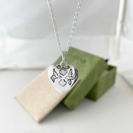 Fashion Collection 2023 New Luxury High Quality Fashion Jewellery for silver fearless heart-shaped necklace Blind for love eye flower and bird