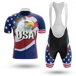 Гоночные наборы 2023 Eagle USA Summer Cycling Jersey Set Maillot Ropa Ciclismo Bicycle Clothing MTB велосипедная одежда униформа