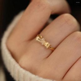 Cluster Rings Diamond Butterfly Ring 18K Solid Yellow Gold Jewelry(AU750)Women Ins Blogger Fashion Personality Gift Fine Jewely