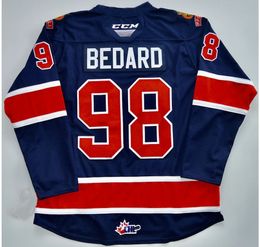 Youth Mens Connor Bedard Pats Hockey Jersey White Blue Sewn Custom Name  Number