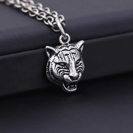 60% OFF 2023 New Luxury High Quality Fashion Jewellery for family men's Sterling Silver Necklace temperament wolf king totem Tiger Gift Zodiac Sign