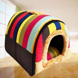 Cat Beds Litter Bed Plus Velvet Sleeping Pad Villa Supplies Pet Kennel Four Seasons General Small Dogs Pattern