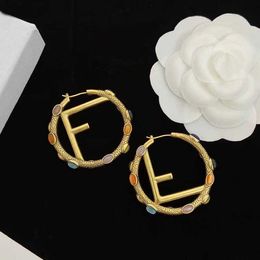 2023 New Luxury High Quality Fashion Jewelry for Round Egg-shaped Colored Stone Silver Needle Versatile Brass Earrings