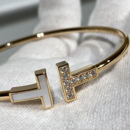 T Projektanci kolekcji bransoletki Queens Tennis Steel Titanium Biżuteria Bransoletki drutowe bransoletki dla kobiet nowoczesne i wyrafinowane urok usiadowane z diamentami