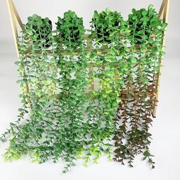 Decorative Flowers 58cm Artificial Green Leave Potted Vine Plants Hanging Ivy Home Garden Wall Party Wedding Outdoor Decoration Fake Plant