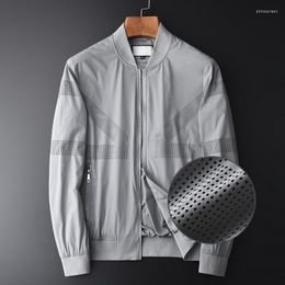 Men's Jackets Grey Men Luxury Stand Collar Laser Drilling Mens And Coats Plus Size 4xl Slim Fit Sport Casual Man JacketMen's