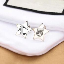 Fashion Collection 2023 New Luxury High Quality Fashion Jewellery for sterling silver Star love fearless versatile men's and women's earrings Valentine's Day gift