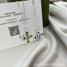 95% OFF 2023 New Luxury High Quality Fashion Jewellery for silver three-dimensional double-sided enamel cross necklace for men and women