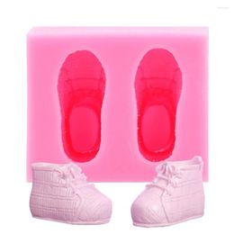 Baking Moulds Soap Mould Silicone Bakeware Fondant Sugar Chocolate 3d Baby Shoes Shape Cake DIY Decoration Tools