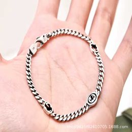 95% OFF 2023 New Luxury High Quality Fashion Jewellery for silver old three-dimensional interlocking enamel bracelet lovers same clavicle chain
