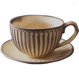 Cups Saucers Japanese-style Cup Small Luxury Vintage Matte Spoon Coffee Tray Art Ceramic Gift Tasse A Cafe Household DI50BD