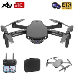 지능형 Uav XKJ E99 RC 미니 드론 4K 1080P 720P 듀얼 카메라 와이파이 FPV 공중 Pography 헬리콥터 Foldable Quadcopter Dron Toys 230303