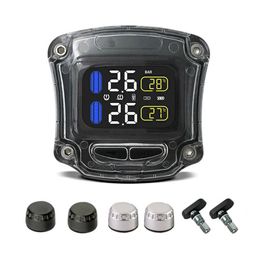 MOTO Car TPMS Motorcycle Motorbike LCD Screen Display Tyre Pressure Monitoring System Support Real-Time And Temperature