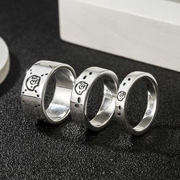 20% OFF 2023 New Luxury High Quality Fashion Jewelry for Sterling Silver Ghost Skull Head couple double elf simple men's and women's ring