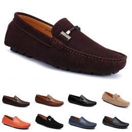 mens women Casual Shoes Leather soft sole black white red orange blue brown comfortable sneaker 044