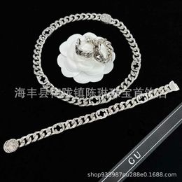 20% OFF 2023 New Luxury High Quality Fashion Jewellery for earrings high version new chain hollowed-out necklace family advanced interlocking bracelet silver