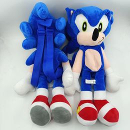 Anime 45CM sonic Hedgehog Stark Book Backpack Plush toys wholesale and retail High quality