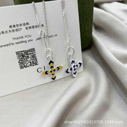 20% off all items 2023 New Luxury High Quality Fashion Jewelry for silver three-dimensional double-sided enamel cross necklace for men and women