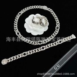 70% OFF 2023 New Luxury High Quality Fashion Jewellery for earrings high version new chain hollowed-out necklace family advanced interlocking bracelet silver