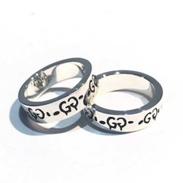 95% OFF 2023 New Luxury High Quality Fashion Jewellery for Wind men and women Valentine's Day gift 6mm small ghost silver wide ring