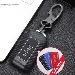 ABS Fibre New Carbon Car Key Case Cover for MITSUBISHI OUTLANDER 3 Lancer 10 L200 ASX Colt Pajero sport ECLIPSE CROSS