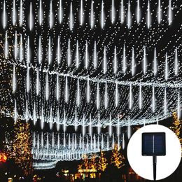 Strings Outdoor Solar LED Meteor Shower Fairy String Lights Christmas Decorations Waterproof Garden Decor Wedding Holiday Street