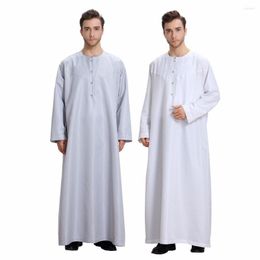 Ethnic Clothing Muslim Jubba Thobe Loose Shirt Dress Jilbab Moslem Middle East Kaftan Dubai Arab Islamic Men's Abaya Robe Long Sleeve