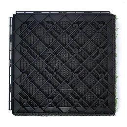 Decorative Flowers Artificial Grass Draining Floor Mat Carpet Turf Square Realistic For Garden Lawn Outdoor Accessory