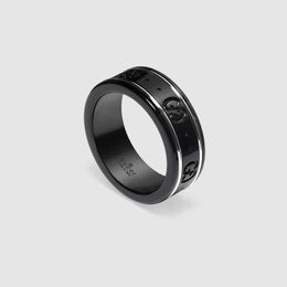 20% off all items 2023 New Luxury High Quality Fashion Jewellery for same antique double black and white ceramic ring couple's straight Jewellery