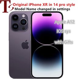 iPhone XR original da Apple no telefone estilo iphone 14 pro Desbloqueado com caixa iphone14 selada 3G RAM smartphone