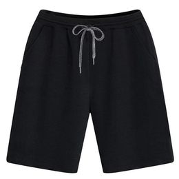 Men's Shorts Cotton Casual Mens Summer Sportswear Boys Beachwear Loose Lace Up Plus Size Black Male Knee Breeches Xxxl 4xl 5xl