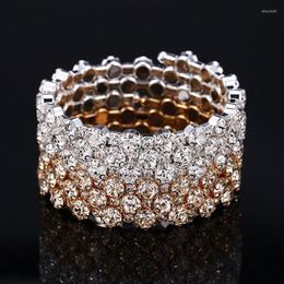 Bangle Cubic Zirconia Luxury Women Inlaid Multi Rows Bracelet Party Jewelry Gift