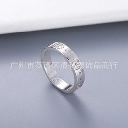 80% OFF 2023 New Luxury High Quality Fashion Jewellery for same Double new 18K white gold without diamond trend couple straight ring
